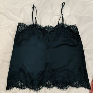 Lace  trimmed camisole tank top